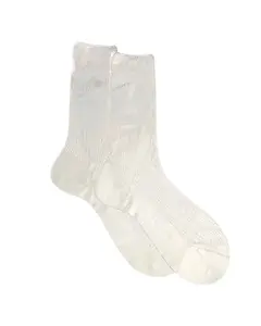 Ribbed Laminated Socks in Silver, from Maria La Rosa
