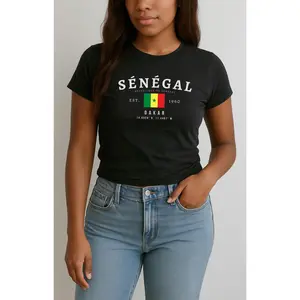 Senegal Baby Tee, Republique du Senegal Y2K Baby Tee, Vintage Dakar Flag Shirt, West African Aesthetic Tee, Senegalese Pride Shirt for Women