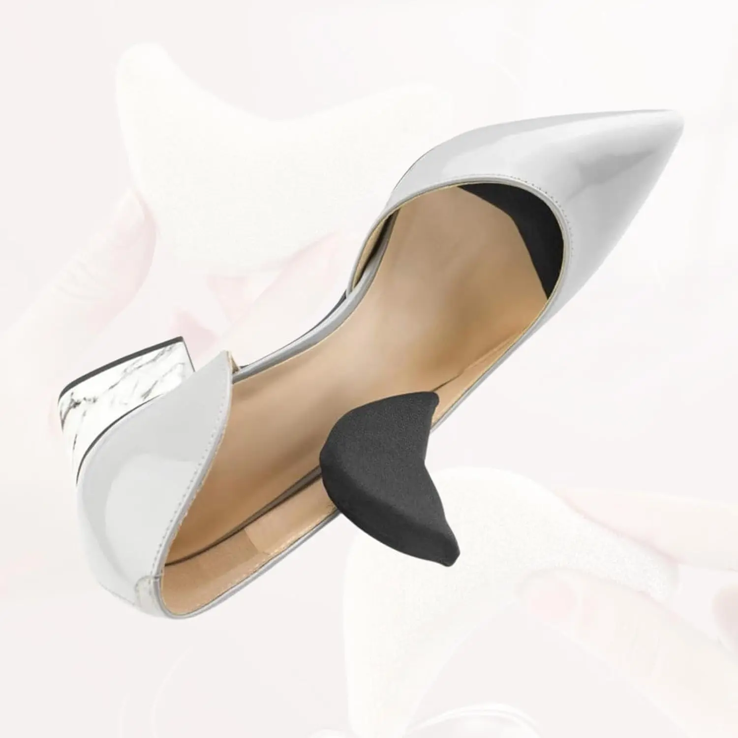 1 Pair Black/Nude Shoe Toe Cushion Pads – Soft Front Foot Inserts for High Heels, Wedding Shoes, Office Looks & Daily Comfort