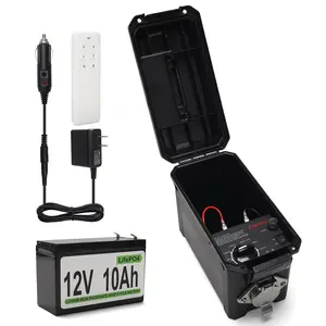 Trailer Light Tester Box with 12V 10Ah Battery and IP68 Waterproof Carrying Case, Wireless Remote Control Operation (7-Way Round Pin Compatibility)