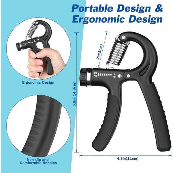 Adjustable Hand Grip Strength Trainer 5kg-60kg Forearm Finger Exerciser Workout Tool 1 Pack Adjustable Hand Grip Strength Trainer 5kg-60kg Forearm Finger Exerciser Workout Tool 1 Pack