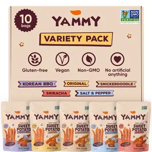 Yammy Chewy Dried Sweet Potato Sticks Variety Pack (Pack of 10)