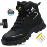 Dian Sen Men's Minimalist Lace-Up Toe Cap Work & Safety Footwear - Steel Toe Safety Boots with Anti-Smash, Anti-Puncture, Waterproof, Non Slip Outsoles for Construction, Hiking,outdoorfun