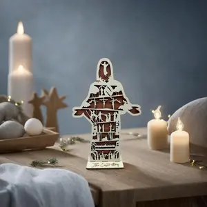 Wooden Jesus Christ Standing Ornament, 1 Count Religious Easter Desktop  Decor, Christianity Gift for Home Office School Dormitory Decor