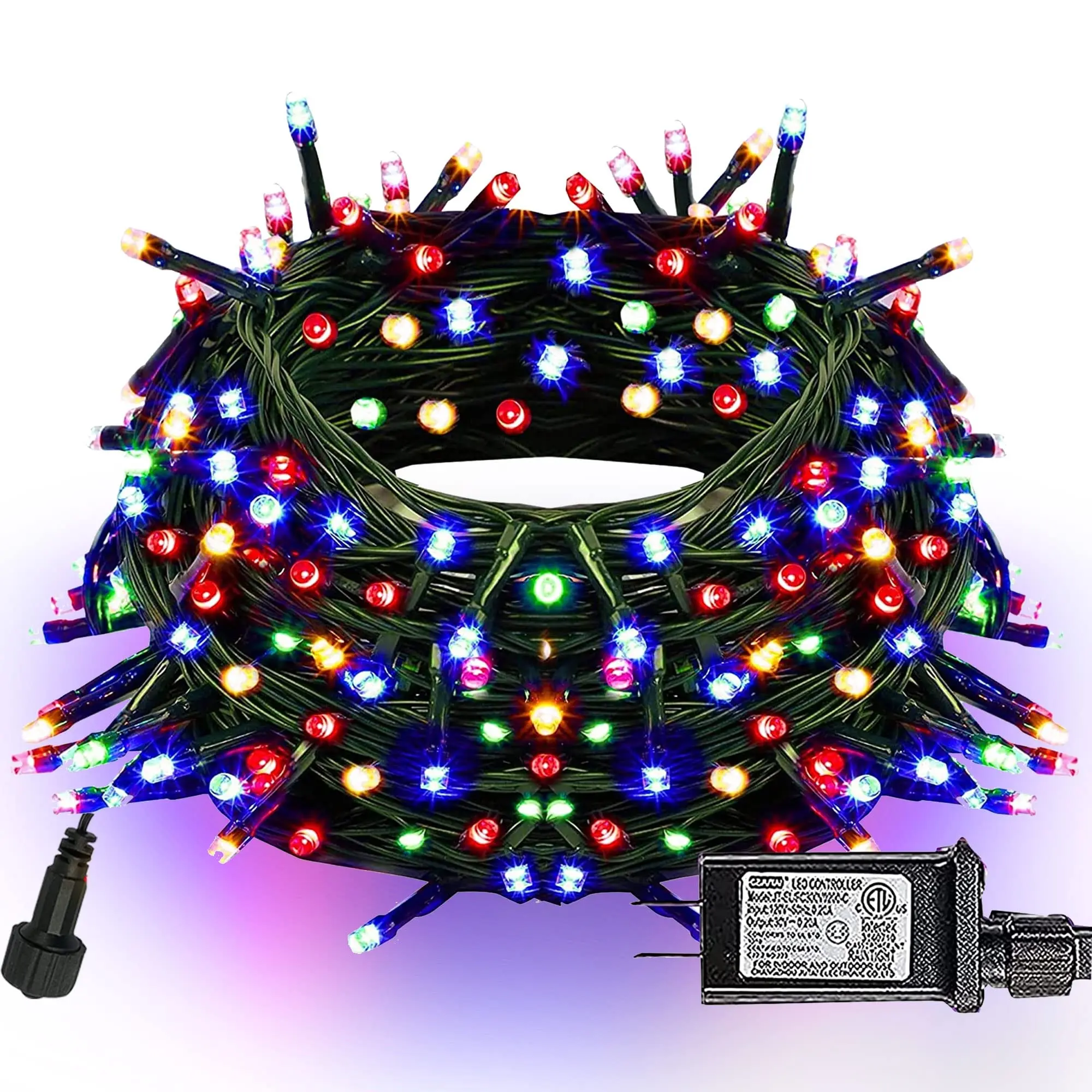 300 LED Christmas String Lights, 100 FT Connectable Waterproof String Lights Green Wire with 8 Modes, Christmas Decorations for Indoor Outdoor Xmas Party Yard Garden