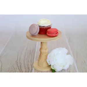 Rustic Cake Stand/Nightstand - 6.5in Tall - Natural