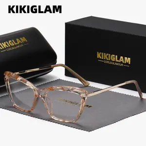 KIKIGLAM Unisex Superior Craftsmanship Fashion Trendy Cat-eye Frame plano Glasses