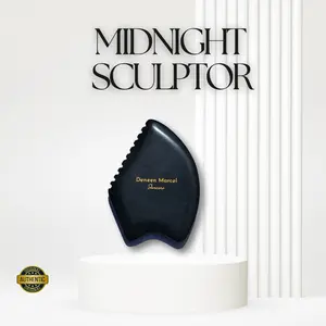 Deneen Marcel Beauty Midnight Sculptor - 100% Natural Black Obsidian Gua Sha Tool for Smooth Skin & Enhanced Serum Absorption - Handcrafted for Effortless Use - Facial Daily Gentle