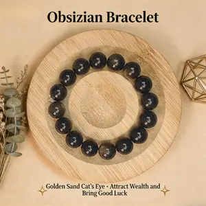 Gold Obsidian Bracelet - Premium Natural Crystal Jewelry