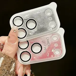 Quicksand Bling Glitter Stars Camera Lens Glass Case For iPhone 17 Pro Max 17 Pro Camera Lens Screen Protector Lens Cover