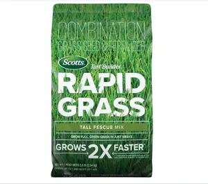 Scotts Turf Builder Rapid Grass Tall Fescue Mix, Combination Grass Seed and Fertilizer, Grows Green Grass in Just Weeks, 5.6 lbs.