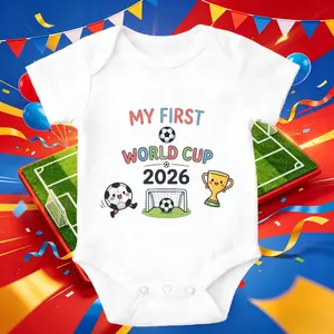 Anti-Pilling Baby Bodysuit “Future Soccer Fan” Cute Soccer Theme Print 100% Cotton Breathable Snap Closure Perfect Baby Shower Gift Game Day Outfit Daily Wear