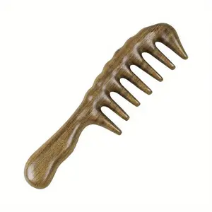 1pc Golden Silk Sandalwood Comb, Sandalwood Comb, Head Meridian Comb, Scraping Board, Massager, Scalp Dredging, Massage Comb Air Cushion Comb