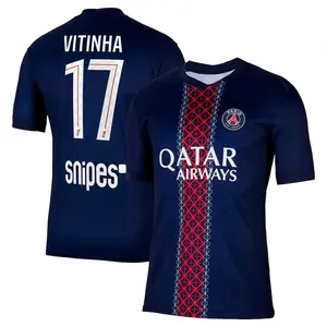 Unisex Soccer #17Vitinha Champions League Playoffs 2026 Home On Field Jersey - Blue