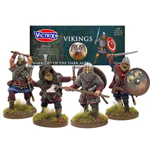 Victrix 28mm Viking Miniatures Set for Wargaming - Includes Bonus Miniature STL, Armored & Unarmored Figures