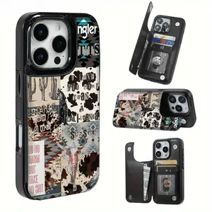 This case features a Western-inspired design, a card slot, and various functions for bank and transit cards. It's compatible with iPhone 17, 16, 15, 14, 13, 12, and Samsung models, making it a great gift for friends or family.