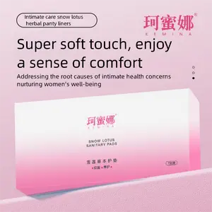 KEMINA Snow Lotus Herbal Pads for Daily Intimate Freshness Comfort Absorbent Sanitary Napkin with Decontamination Odor Removal & Pharmaceutical Fumigation