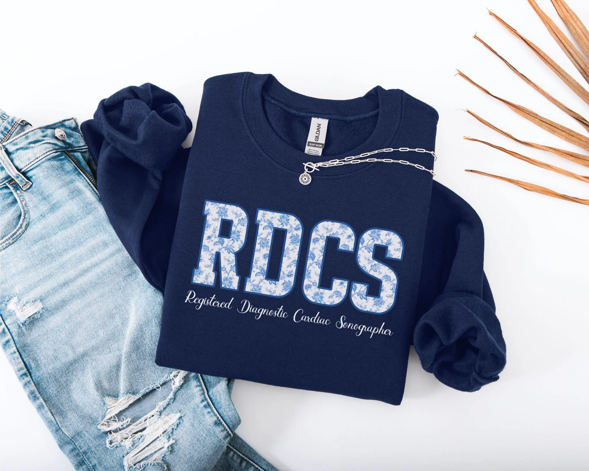 Cardiac Sonographer T-Shirt OR Sweatshirt , Ultrasound Shirt, Ultrasound Tech Tshirt, Gift for Ultrasound Graduate, Floral RDCS Echo Tech Cotton