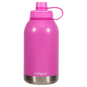 Cool Gear 48 oz Stainless Steel System Chugger Water Bottle Portable Drinkware for Indoor Outdoor Use