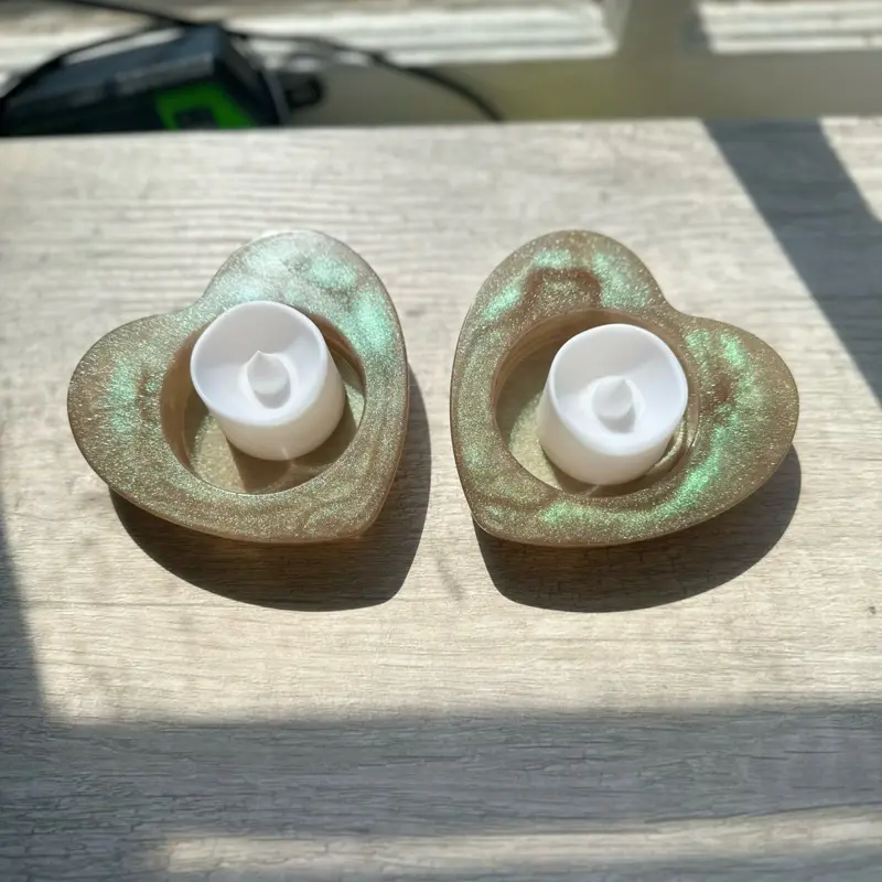 Set of 2 epoxy resin candle holders
