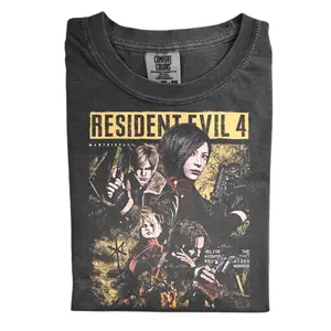 The Vintage Resident Evil 4 Comfort Color Shirt, Leon Kennedy & Ada Wong Shirt, Gamer Gift for Men, Vintage Game Shirt, Gift for Women, Crew Neck T-shirt, Trending T-shirt