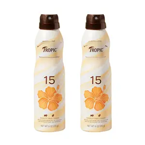 Hawaiian Tropic Weightless Hydration Clear Spray Sunscreen SPF 15 6oz Twin Pack Oxybenzone Free Continuous Spray Sunblock for 12-Hour Moisturization