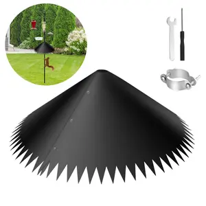 Around-Wrap Squirrel Baffles 19'' Bird Feeder Squirrel Proof Baffle with Installation Tools and Hardware Kit