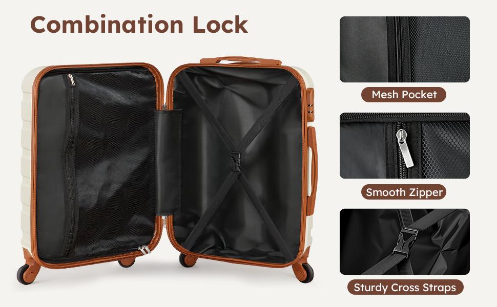 ABS Hardside Luggage Sets (4/6-Piece) - Spinner Wheel Suitcases, Expandable Duffel Bag, Makeup Pouch, Lightweight Durable Travel Bags for Vacation, Business Trips