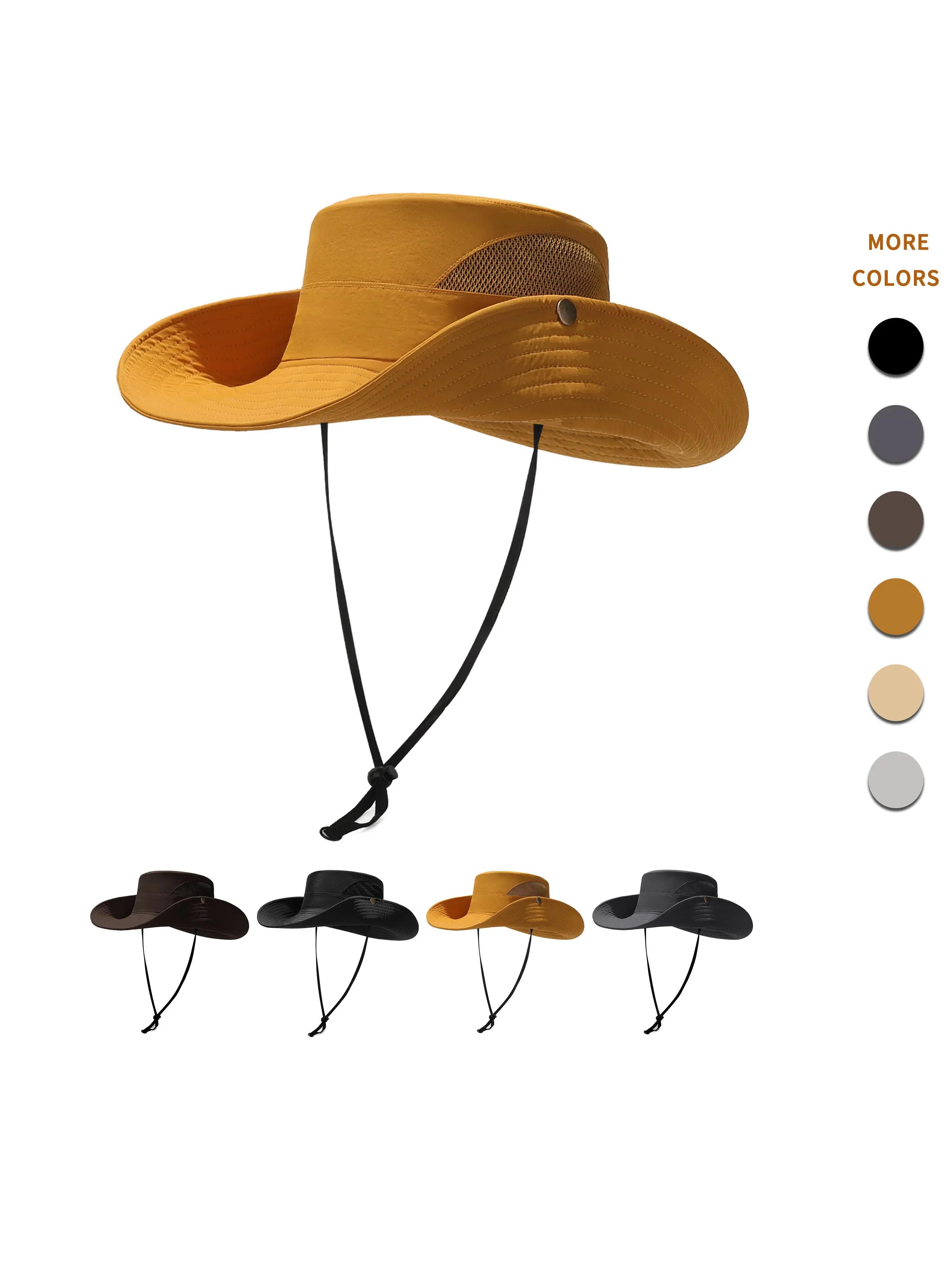 Large Brim Quick-Dry Bucket Hat, Outdoor Practical Style, Waterproof Sun Protection, Adjustable Drawstring, Unisex, Summer Camping, Fishing, Hiking