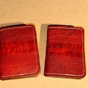 Genuine Ostri*h Leg Front Pocket Wallets Texas Tan Veg Tanned Card Pocket with Two Stash Pockets for All Your Essentials