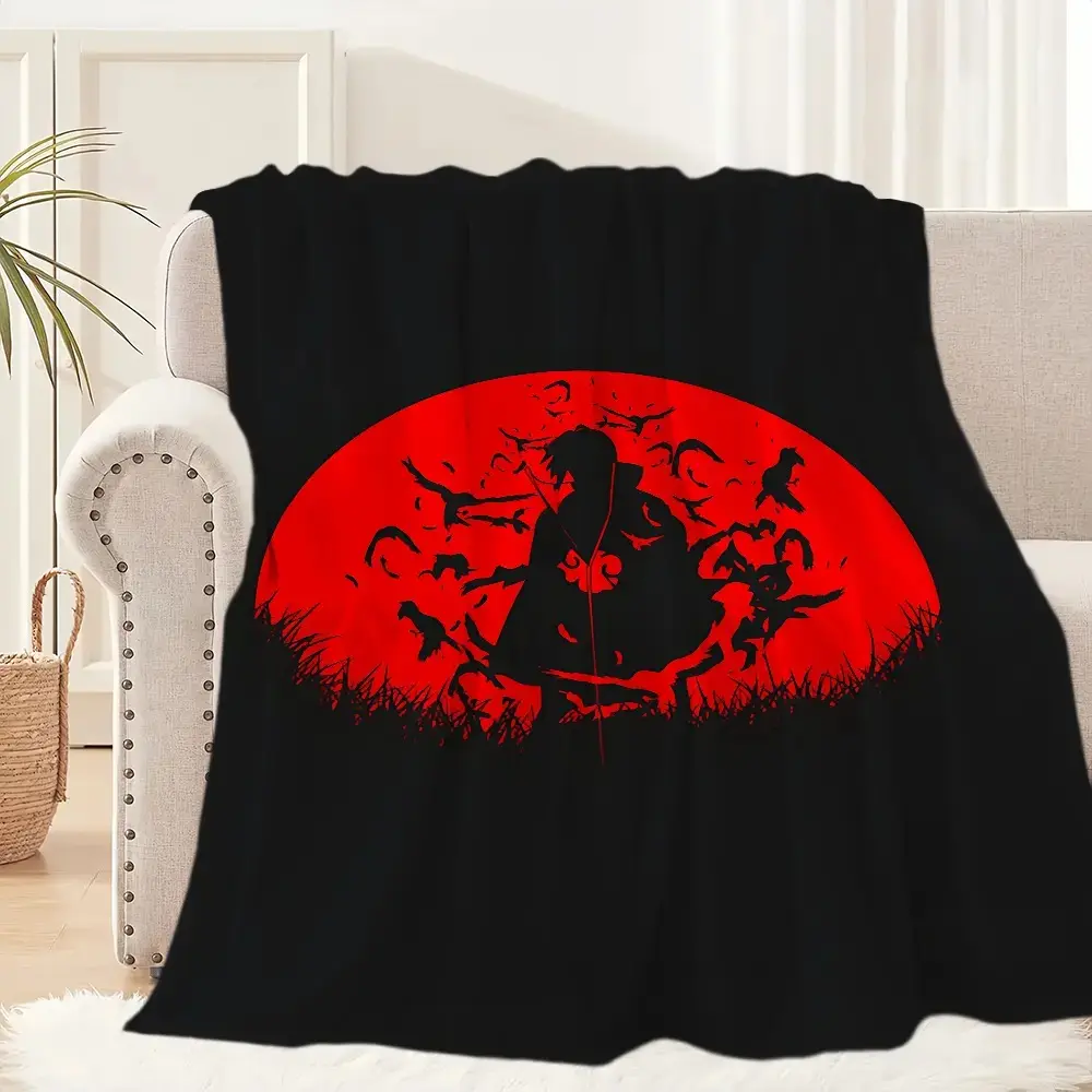 A-Akatsuki Cool N-Naruto-es Anime Blanket Blanket for Couch Sofa Travel Home Hiking Picni Bed Beding Flannel Blanket gift