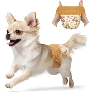 Disposable Female Dog Diapers (20-60PCS), Pull Up Doggie Diapers with 360° Stretchy Waist for Female Dogs in Heat, Super Absorbent Leak-Proof Puppy Diapers, S