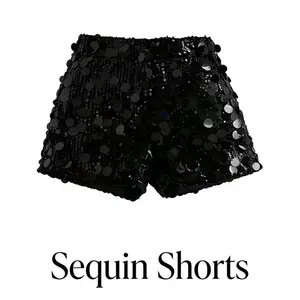 Women's Top Lady Fitted Rhinestone Shorts - Simple Basic Plain Comfortable Plus-Size Bottoms for Nightclub, Festival Wear (Chic Dot Design),summervibes