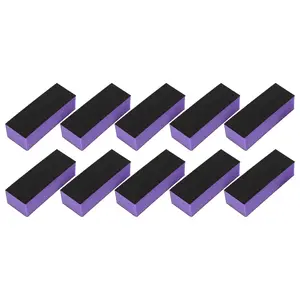 VOCOSTE Comfortable Three Sides Black Sand Nail Buffers for DIY Purple 10 Pcs