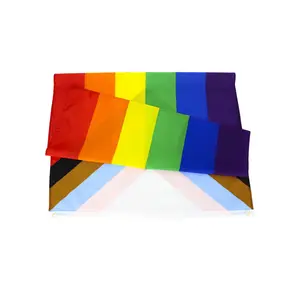 All Inclusive Progressive 3x5ft LGBTQ+ Pride Flags - Multicolored Lightweight Banner for Home Supplies Festive Decorations Hanging Ornaments, Garden Decorations, Party Decorations Banners