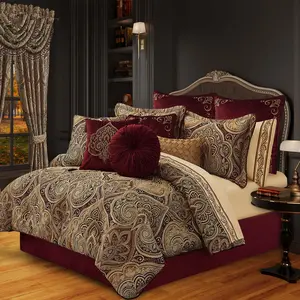Bordeaux Crimson 4 Piece Comforter Set