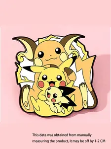 Classic Cartoon Movie Enamel Brooch, Fashion Zinc Alloy Pikachu Design Badge, Perfect for Backpack Hats Sweaters, Unisex Jewelry Accessory