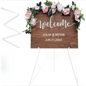 Metal Tripod Easel Stand, Adjustable Height Foldable Display Easel, Sturdy Metal Non-Slip Base for Painting Wedding Sign Poster Canvas Art, No Tool Assembly for Home Office Event