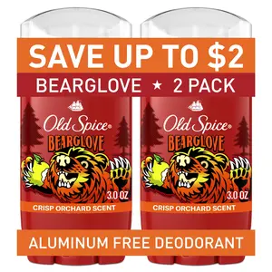 Old Spice Aluminum Free Deodorant for Men, 24/7 Freshness, Bearglove- Crisp Orchard Scent, 3Oz Twin Pack Procter & Gamble