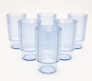 Home Reflections Set of 6 Tritan Fluted High Wall Cups Home Reflections Set of 6 Tritan Fluted High Wall Cups