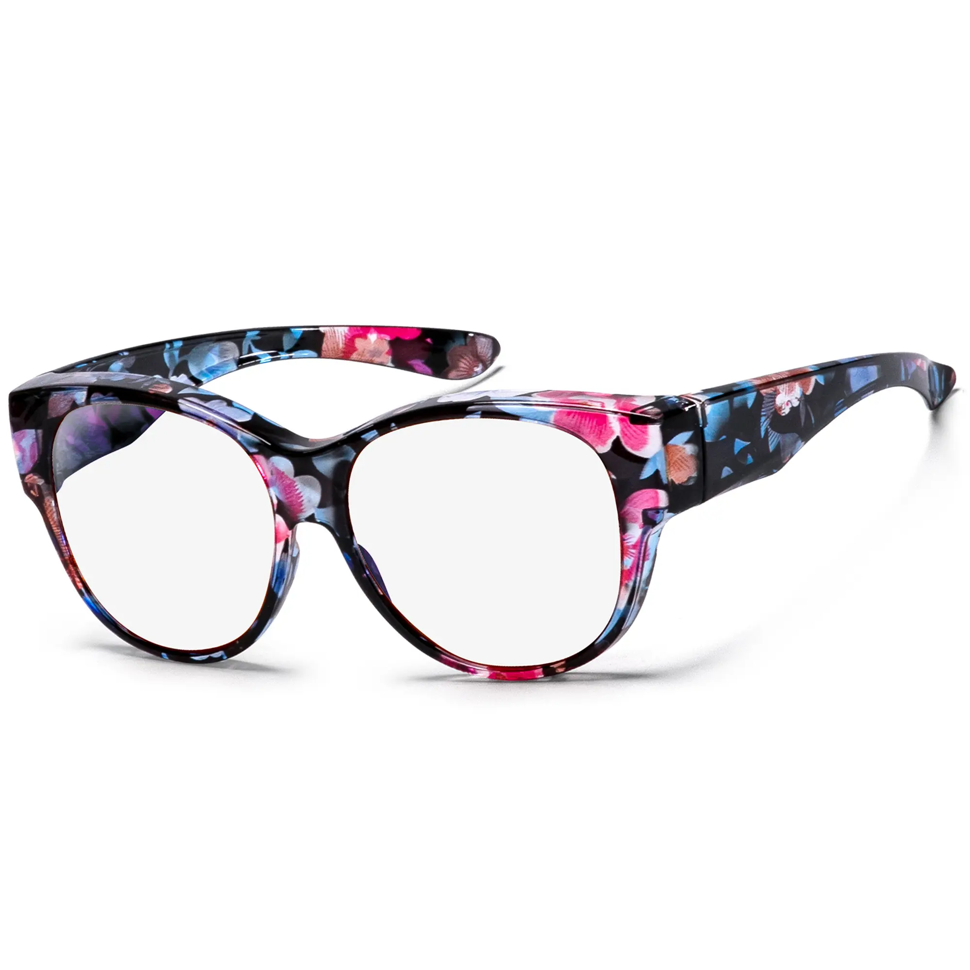 OptiCraft Classic Blue Light Blocking Glasses for Adults, Oversized Round Fit-Over Polycarbonate Frame, Blue Light Blocking Lens, Relieves Eye Strain & Anti-Migraine, Ergonomic Wear, 1 Size, Daily Electronic Device Use, Non-Prescription, One Size, Anti-Bl