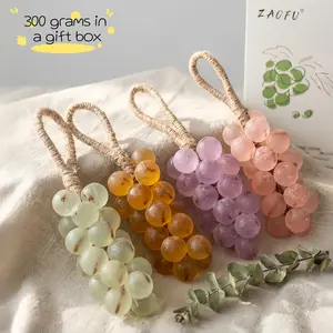 300gDIY Crystal Grape Cluster Handmade Soap , Natural Plant Essential Oils, Gentle Cleansing Moisturizing, Fun Shape, Bath Shower Hanging Decor Gift