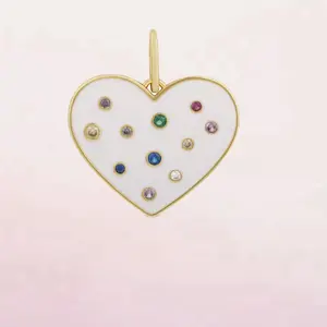 RAINBOW ENAMEL HEART CHARM