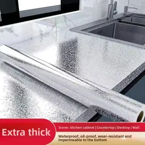 Thickened waterproof and oil-proof kitchen stickers, high-temperature resistant and moisture-proof wallpaper, cabinet self-adhesive countertop and cabinet aluminum foil paper