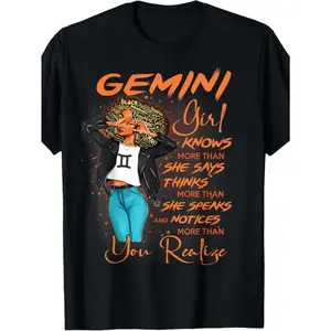 2025 Summer Astrological Gemini - Themed Empowering Print Short - Sleeve T - Shirt. Pure Cotton & Breathable. Plus - Size Round - Neck For Women. Embrace Gemini Spirit
