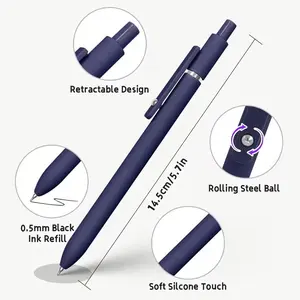 12-Pack Vintage Style Gel Pens, 0.5mm Black Ink, Fine Tip, Smooth Writing. Each Gel Pen Is Easy to Grip, Extremely Comfortable, with a High-end Metal Clip. Retractable Design, Ideal for School Supplies, Office Use, Journaling, Note-taking
