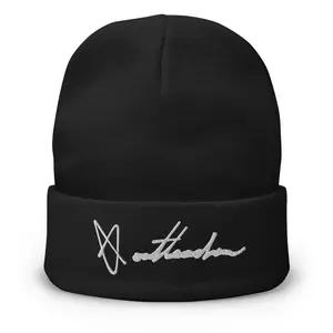 Signature G White Thread Embroidered Beanie