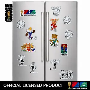 FIFA Mascot Magnetic Stickers,Car, Fridge, Mailbox & Garage Door Magnets – Soccer Fan Décor for Metal Surfaces Decor