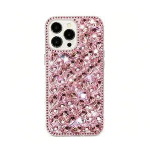 （Case & Nova.） Luxury 3D Bling Rhinestone Diamond Phone Case, Compatible with iPhone 17 Pro Max, 16, 15, 14, 13, 12, Sparkly Shockproof Protective Cover with Wrist Strap Option
