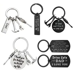 Motivational Father-Daughter Drive-Safe Keychain, Fashion Car Accessory with Peace Charm, Father’s Day Gift, Multiple Styles